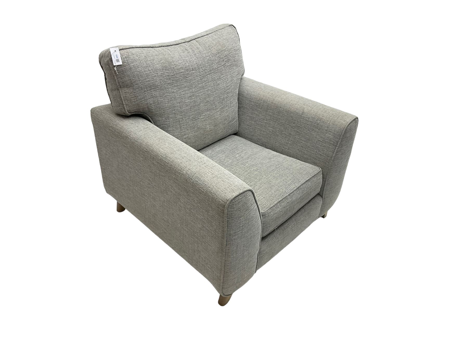 Armchair upholstered in graphite grey fabric - Image 4 of 7