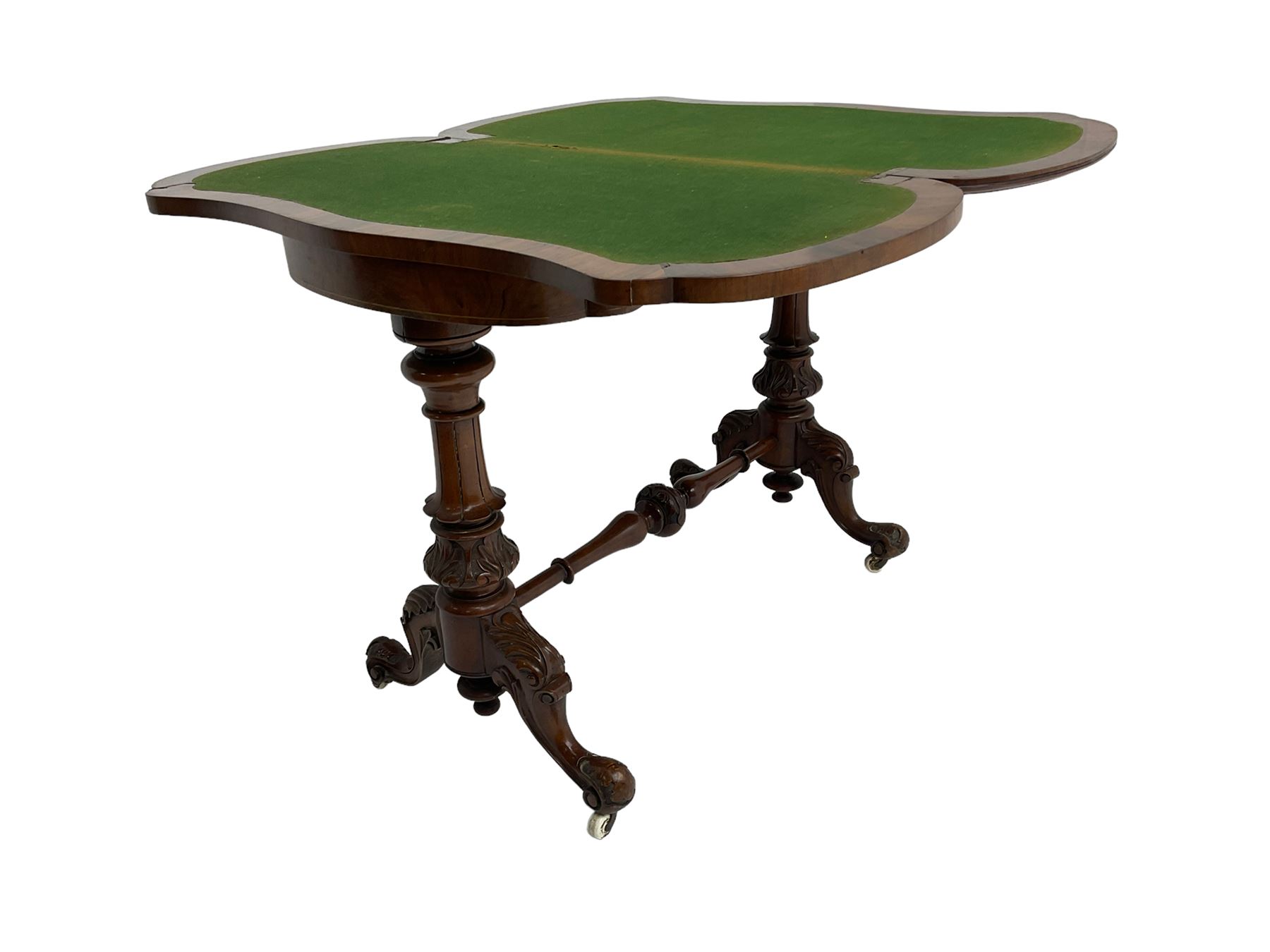 Late 19th century figured walnut card table - Image 6 of 7