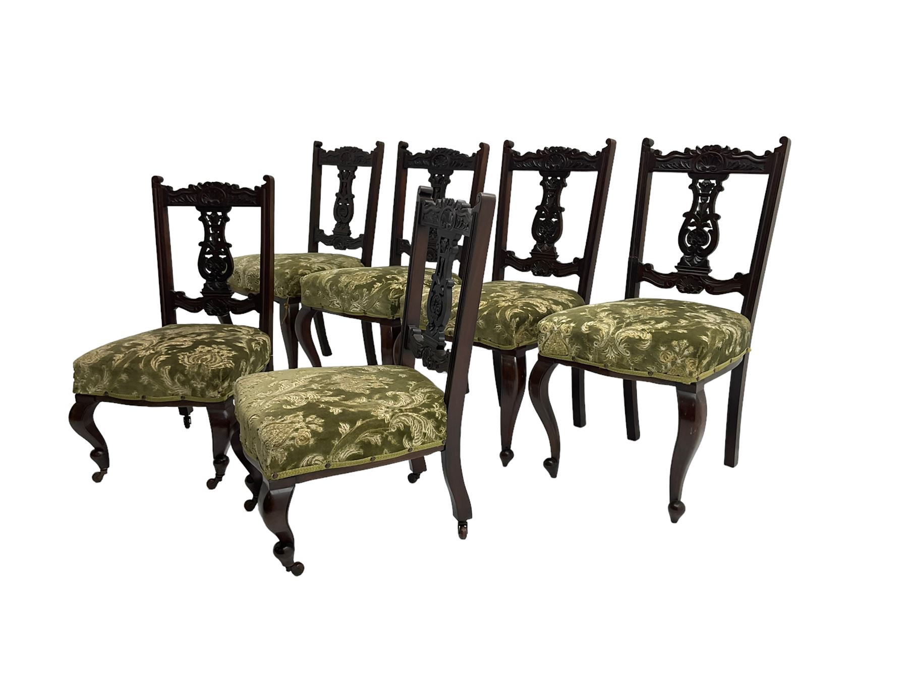 Set six (4+2) late 19th century mahogany dining chairs - Image 2 of 7