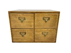 Mid-20th century oak desktop filing cabinet