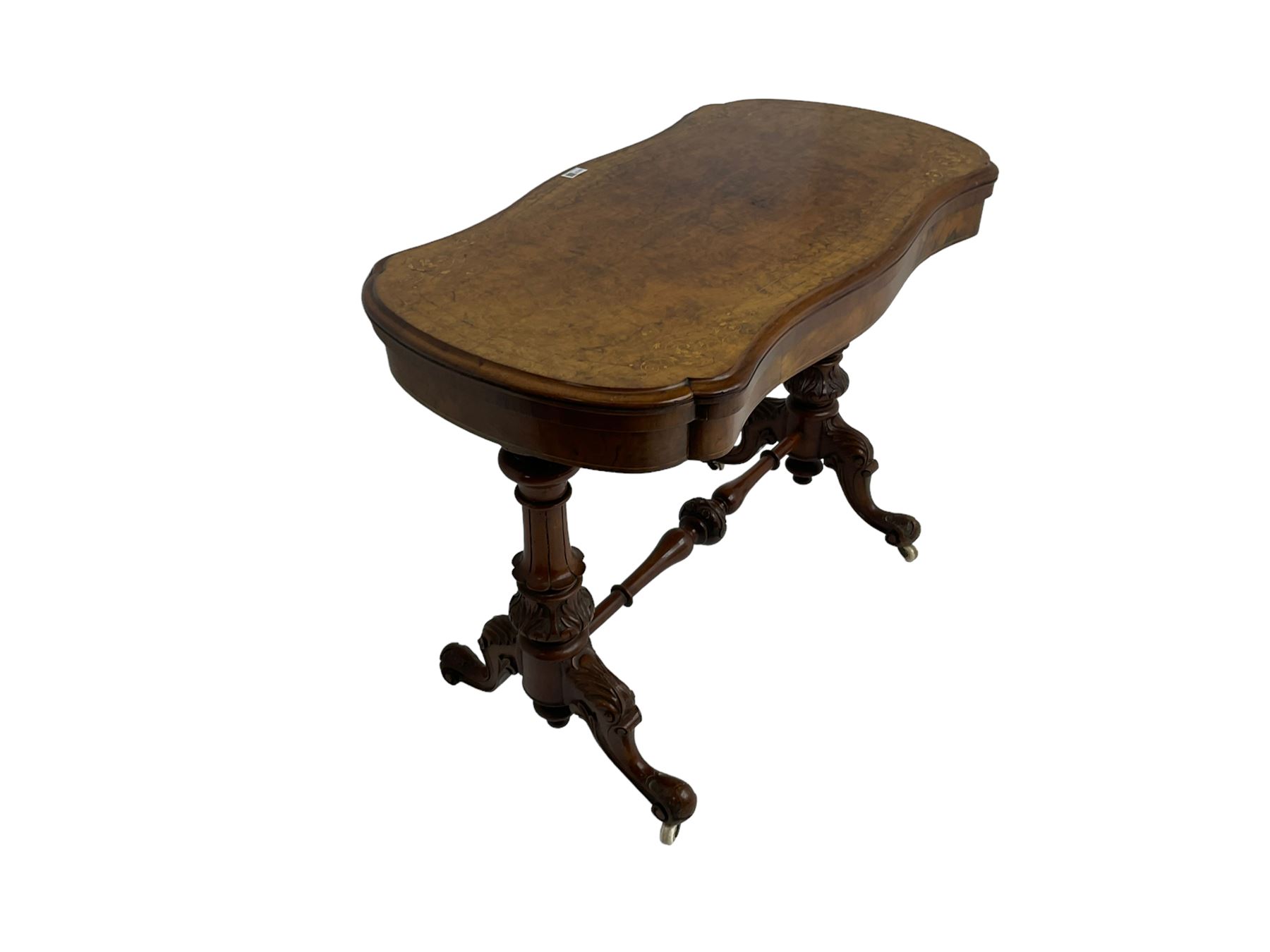 Late 19th century figured walnut card table - Image 2 of 7