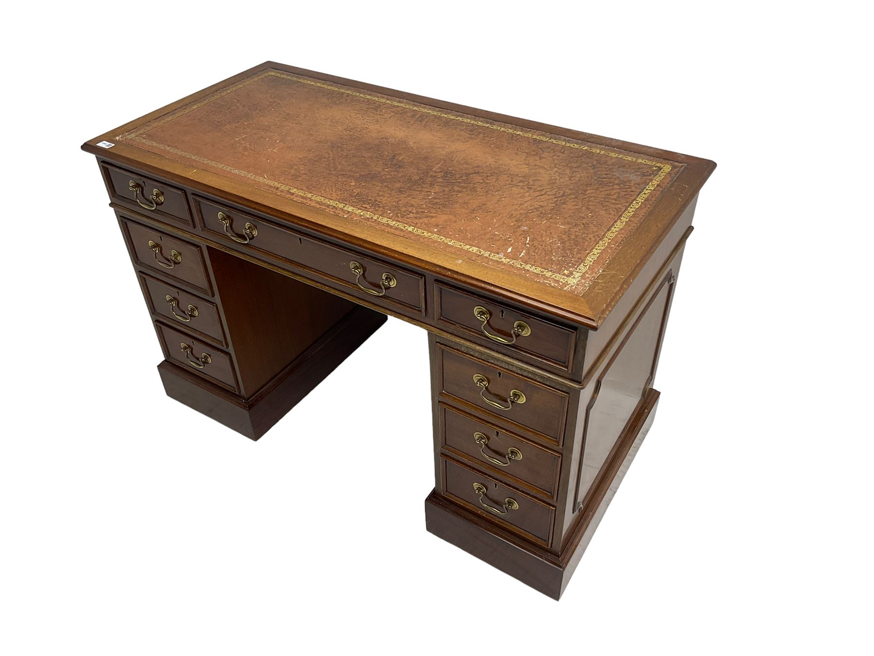 Georgian design mahogany twin pedestal desk - Image 4 of 6