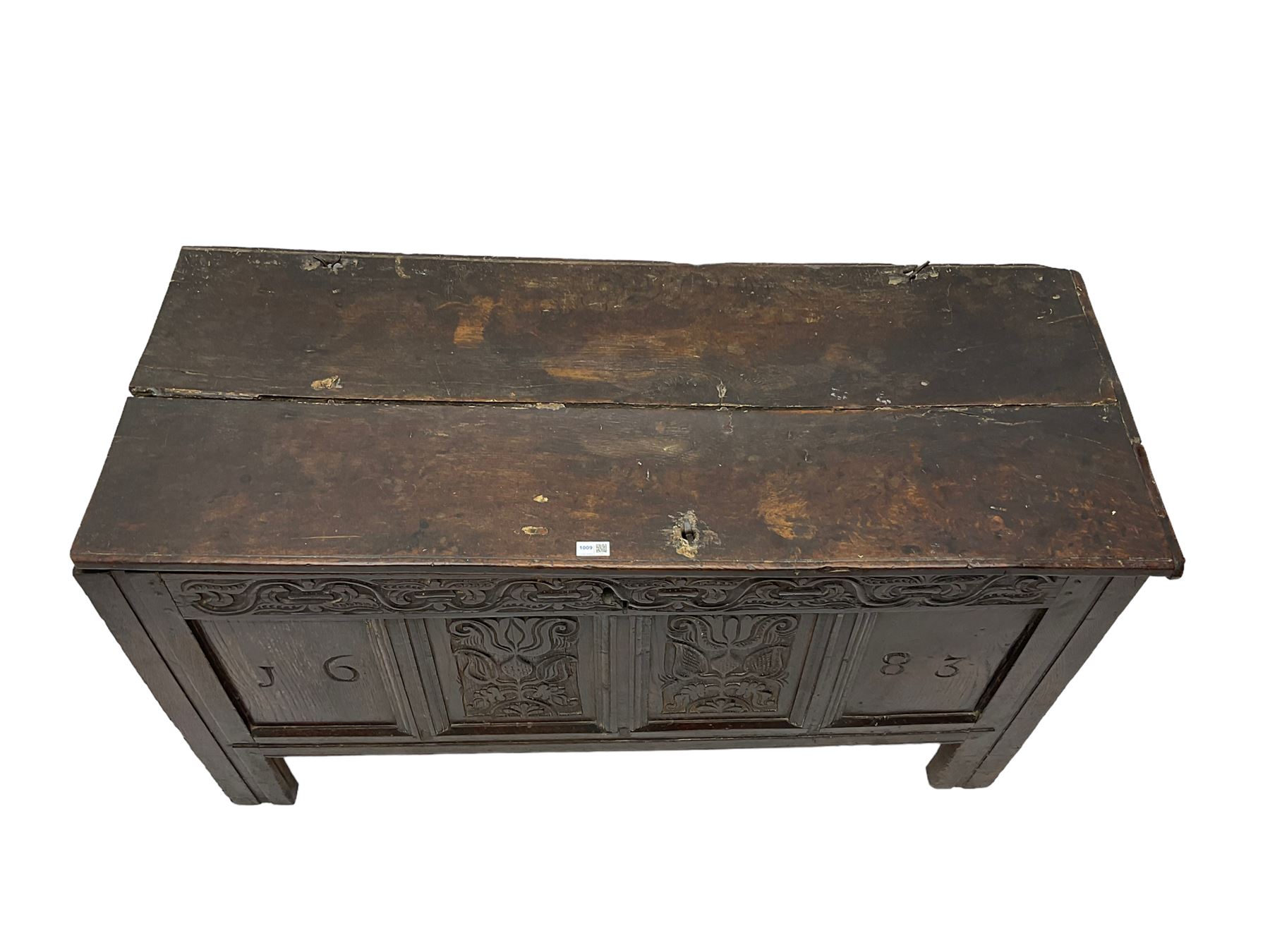 18th century and later oak coffer or chest - Image 8 of 8