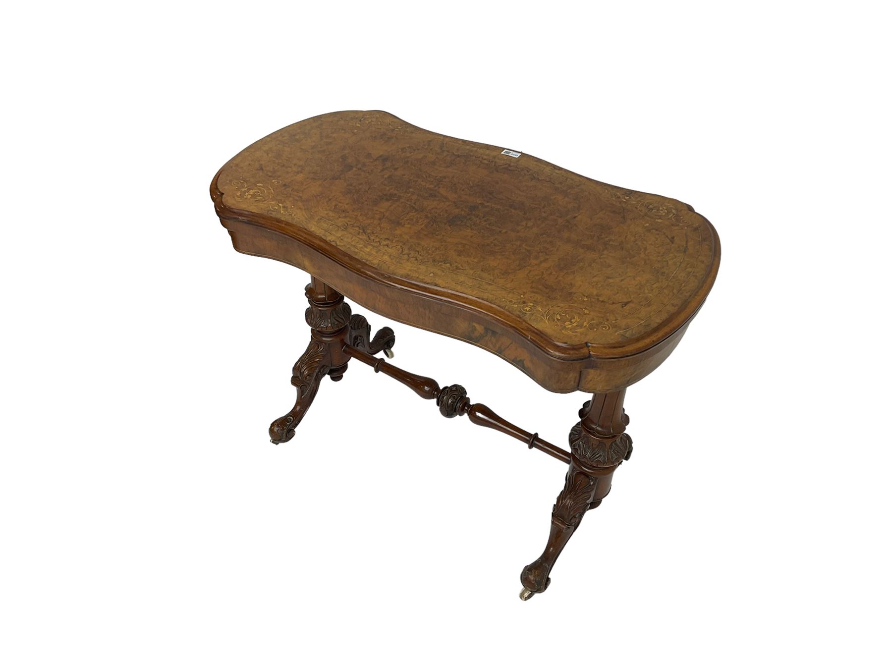 Late 19th century figured walnut card table - Image 5 of 7