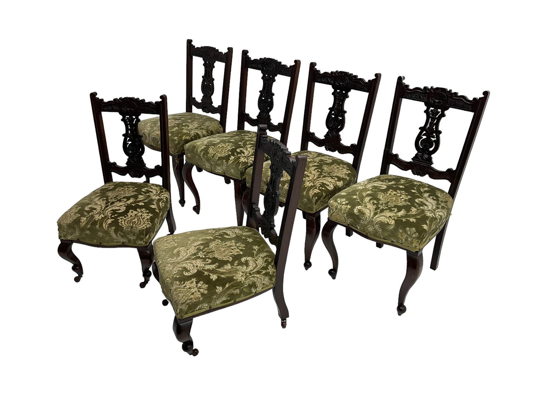 Set six (4+2) late 19th century mahogany dining chairs - Image 5 of 7