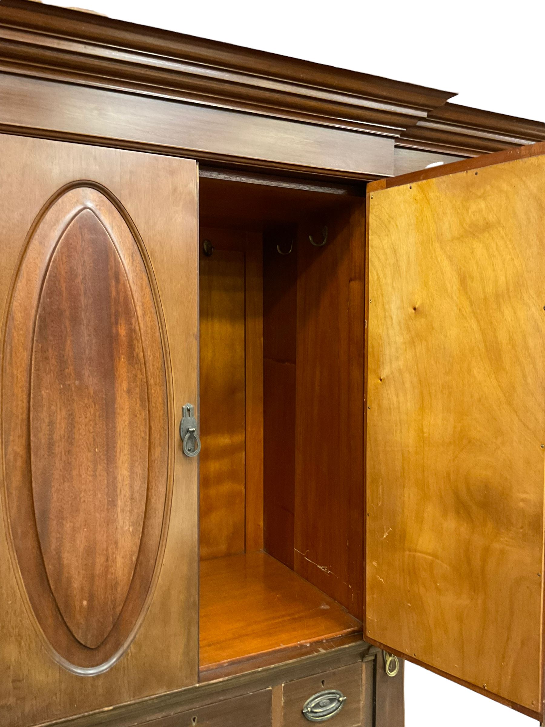 Edwardian mahogany wardrobe - Image 2 of 5