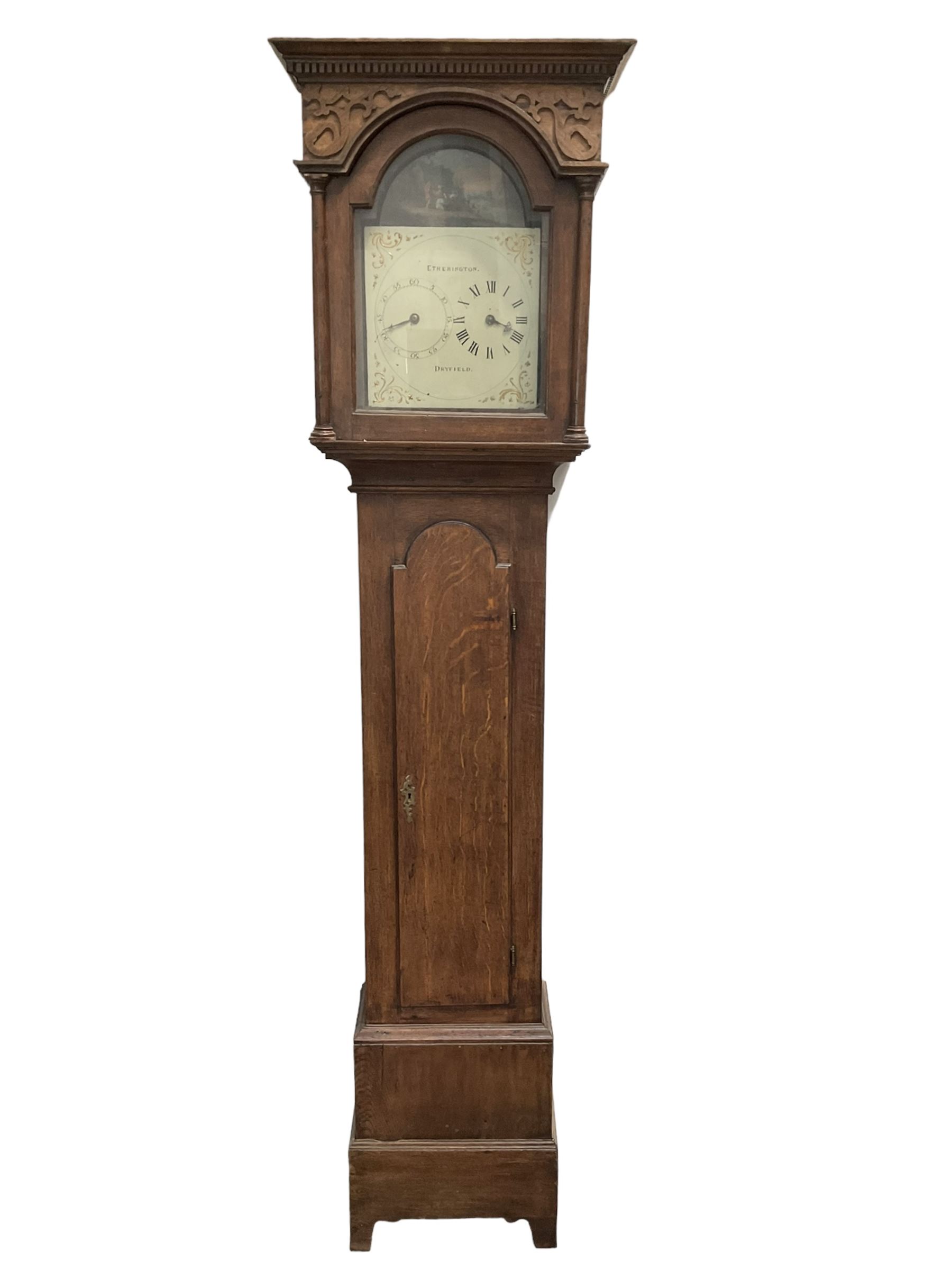 Etherington of Driffield - Rare three-train late 18th century 30-hour longcase clock in an oak case