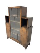 Early 20th century Art Deco walnut display cabinet