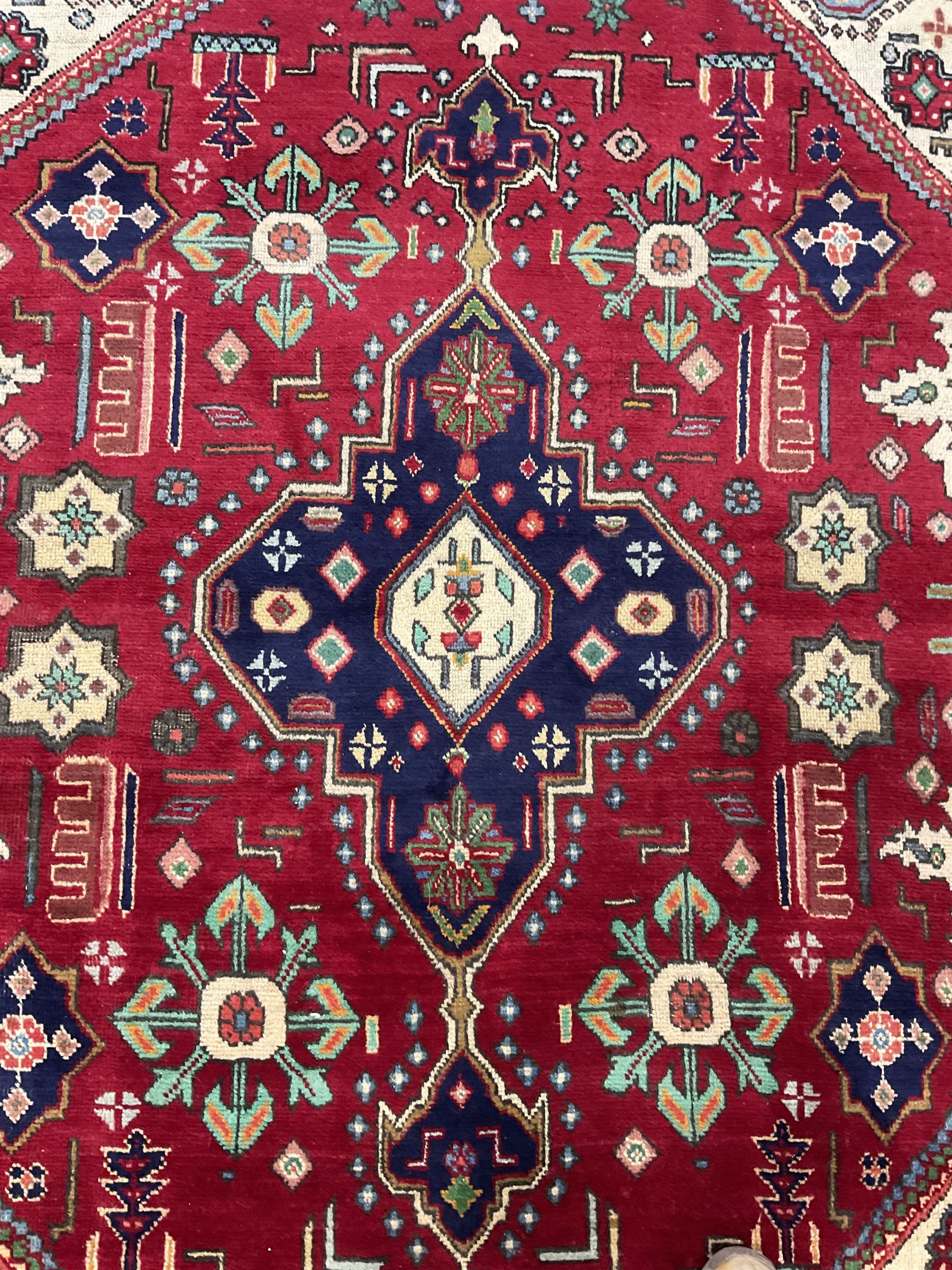 Qashqai red and blue ground rug - Image 2 of 4