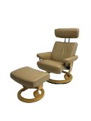 Ekornes Stressless - reclining armchair upholstered in latte leather