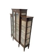 Late 19th century walnut and mahogany display cabinet