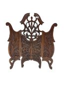 Late 19th century carved mahogany fire screen