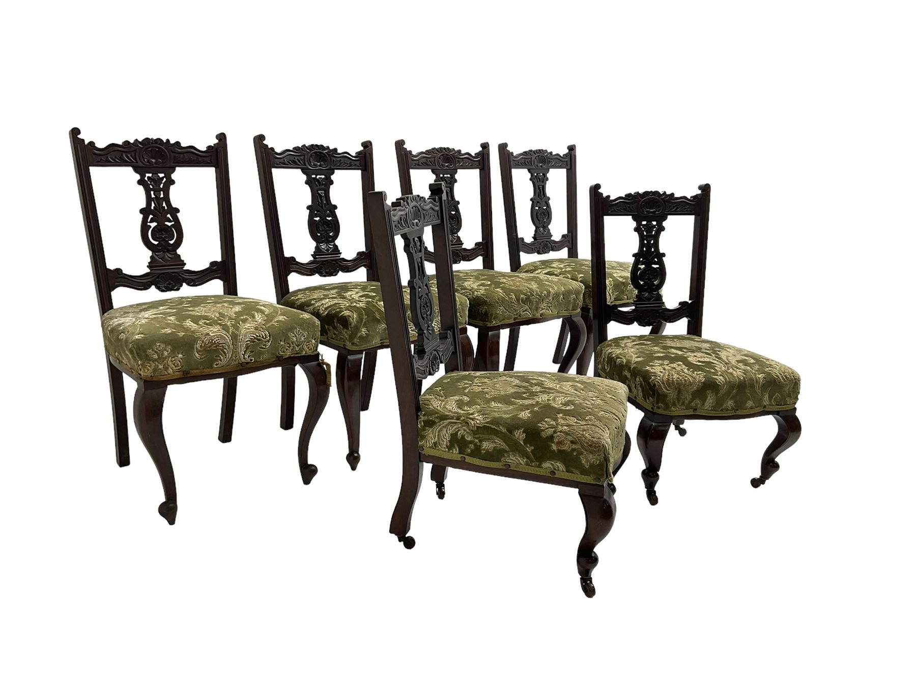 Set six (4+2) late 19th century mahogany dining chairs - Image 6 of 7