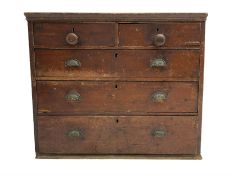 19th century stained pine straight-front chest