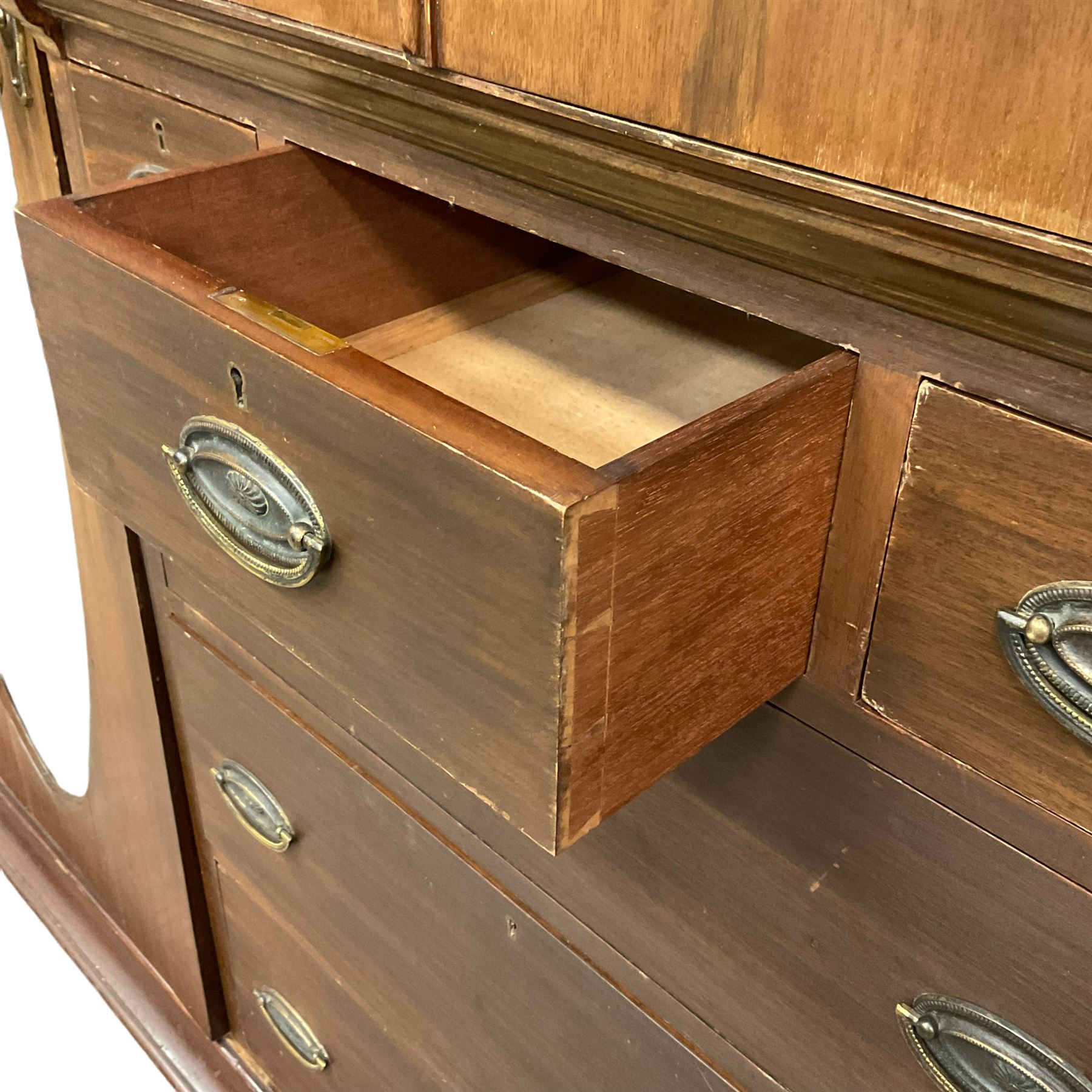 Edwardian mahogany wardrobe - Image 3 of 5