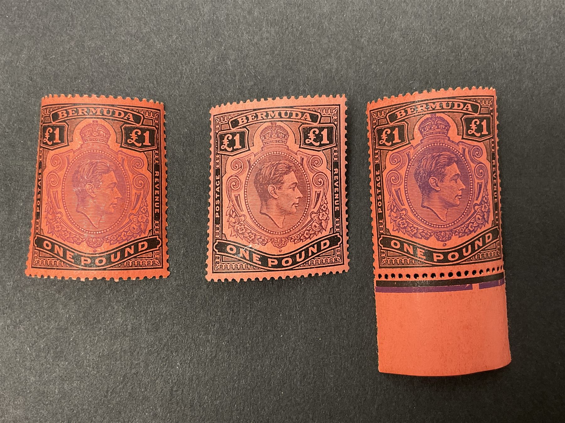 King George VI Bermuda high values including three one pound stamps - Image 3 of 6