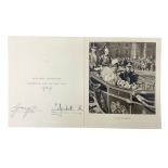 King George VI and Queen Elizabeth - signed 1949 Christmas card with gilt embossed crown to cover