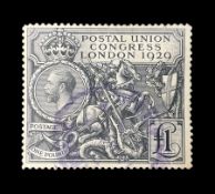 Great Britain King George V 1929 Postal Union Congress one pound stamp