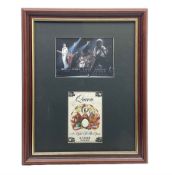 Queen - A Night At The Opera; fabric Stage Pass signed by all four members Freddie Mercury