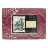 Amy Johnson (1903-1941) English Pioneer Aviatrix - pencil signature on album page double mounted wit