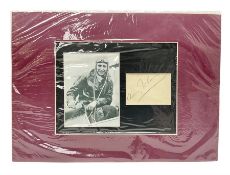 Amy Johnson (1903-1941) English Pioneer Aviatrix - pencil signature on album page double mounted wit