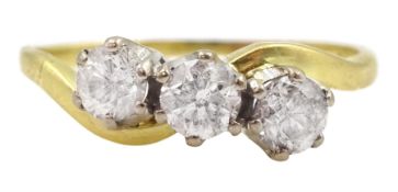 18ct gold three stone round brilliant cut diamond ring