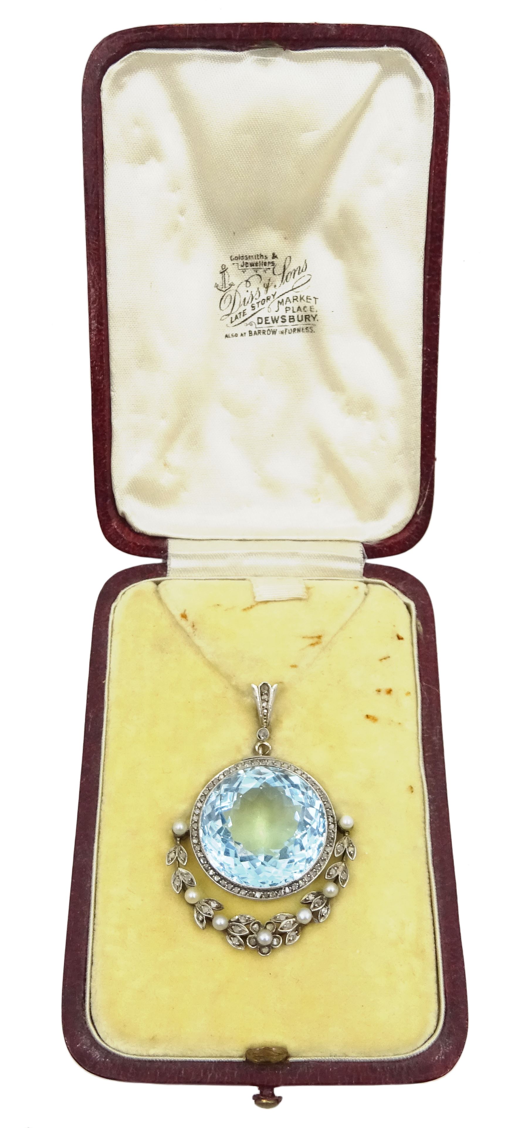 Early 20th century silver and platinum aquamarine - Image 2 of 7