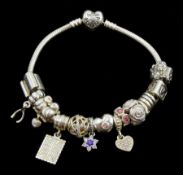 Pandora Moments heart clasp silver bracelet