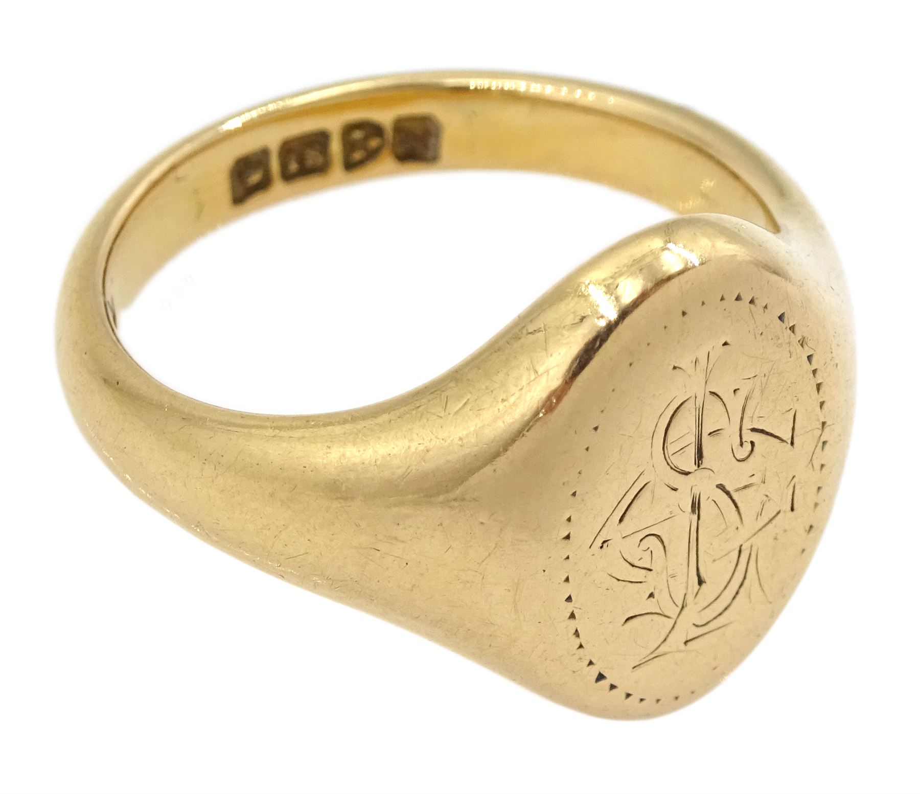 Edwardian 18ct gold signet ring - Image 3 of 4