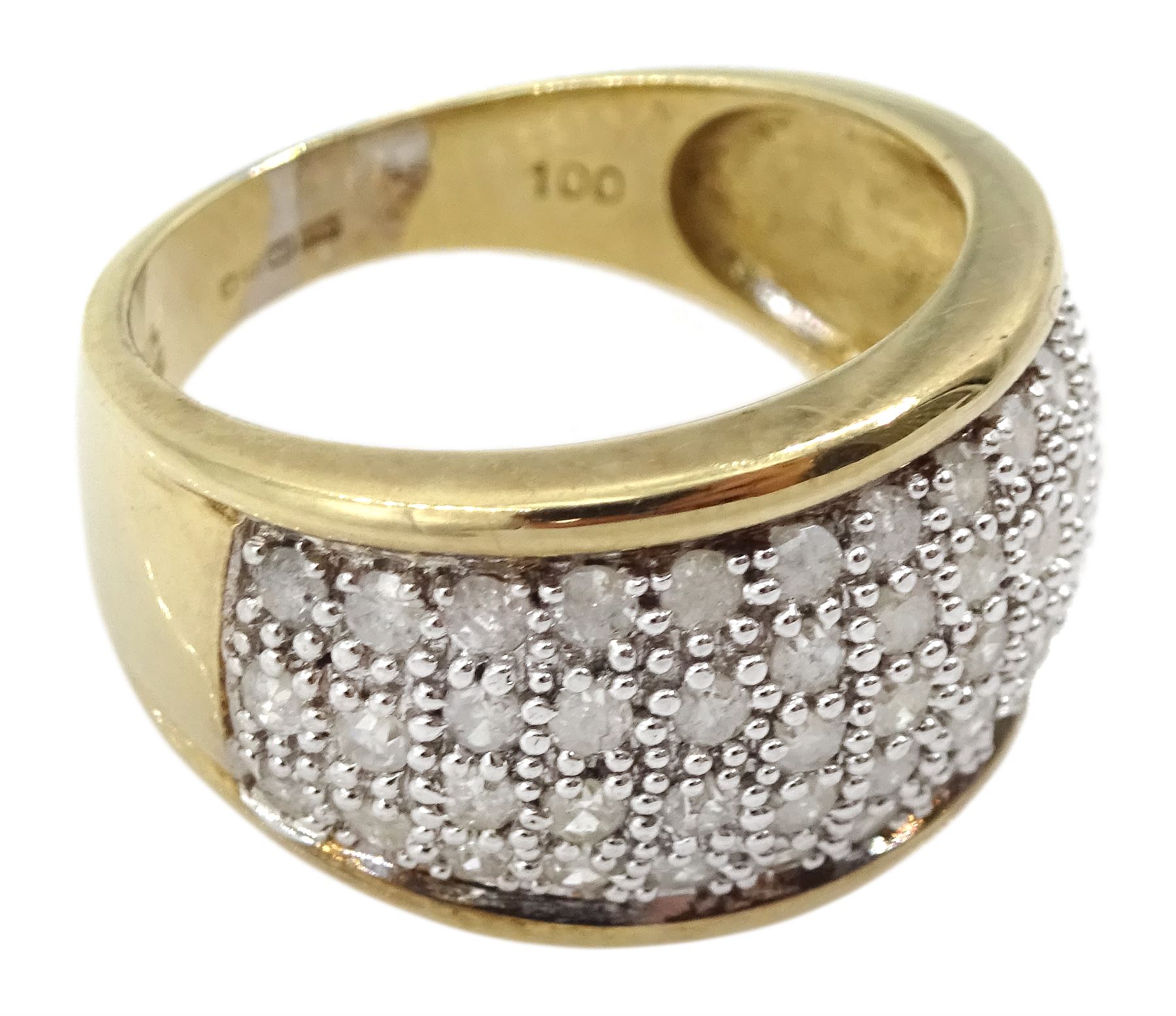 9ct gold pave set diamond ring - Image 3 of 4