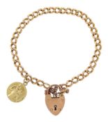 Victorian 9ct rose gold curb link bracelet