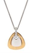 9ct white and yellow gold pendant