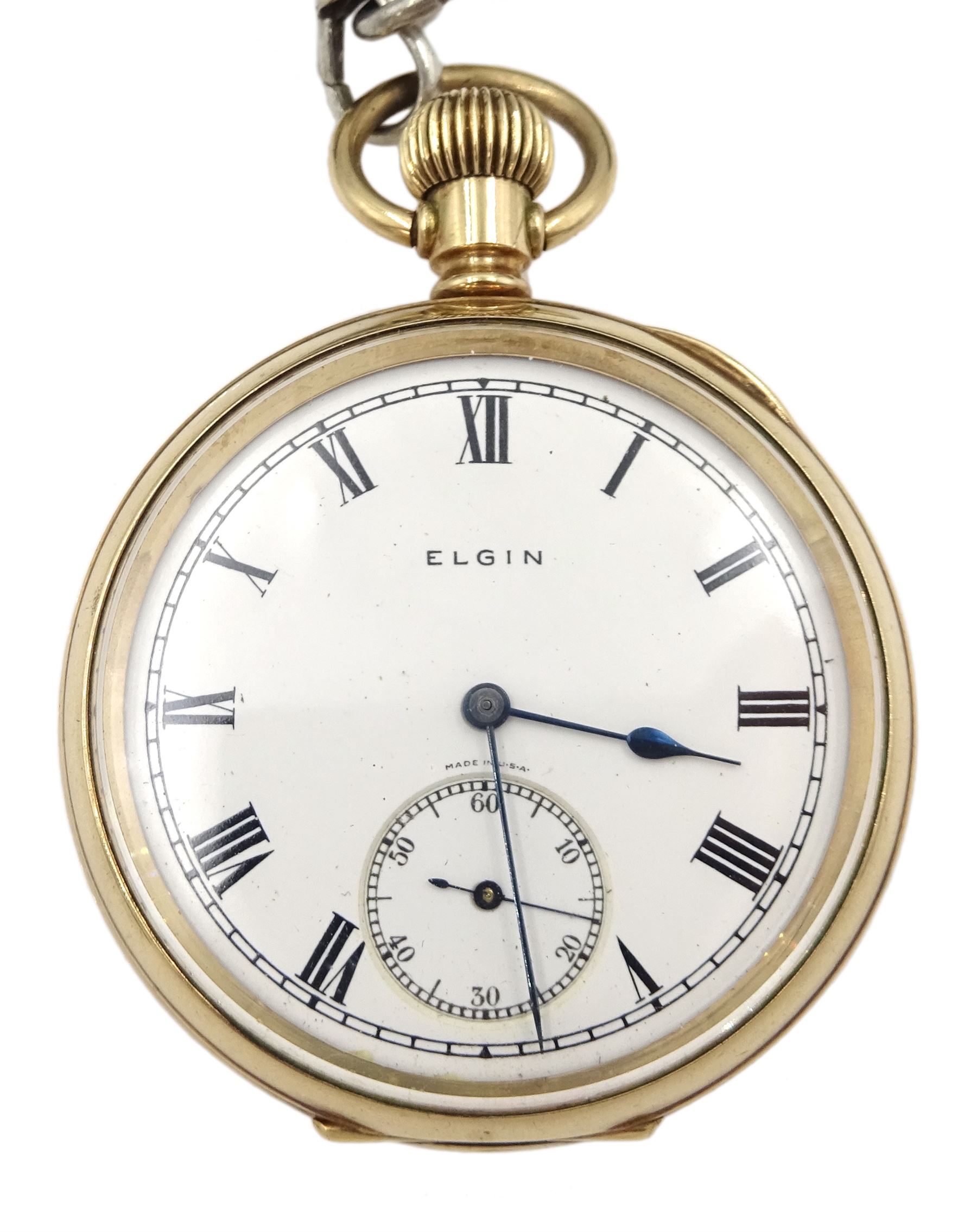 Early 20th century gold-plated keyless lever pocket watch by Elgin - Image 2 of 3