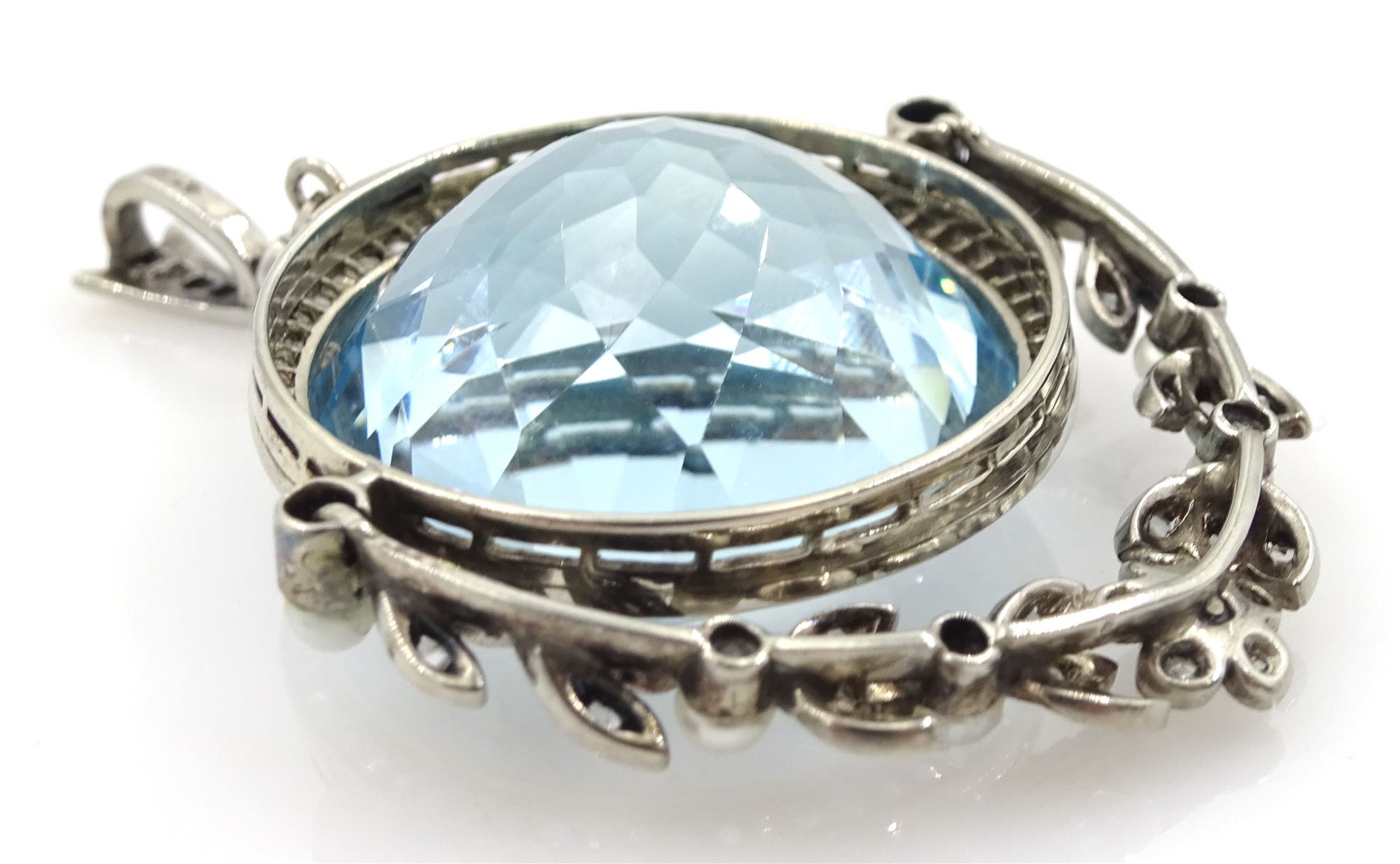 Early 20th century silver and platinum aquamarine - Image 7 of 7