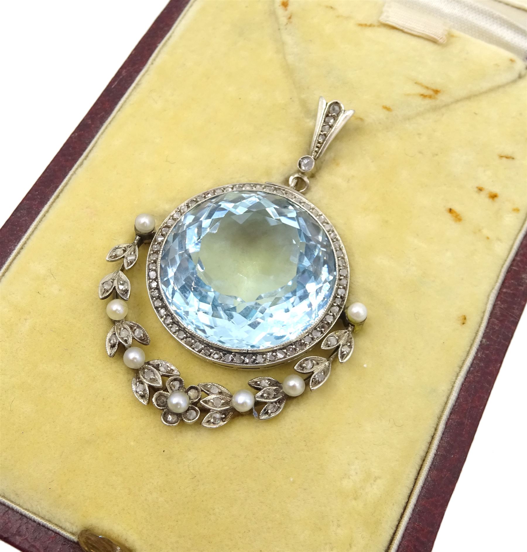 Early 20th century silver and platinum aquamarine - Image 3 of 7