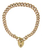 9ct gold graduating curb link bracelet