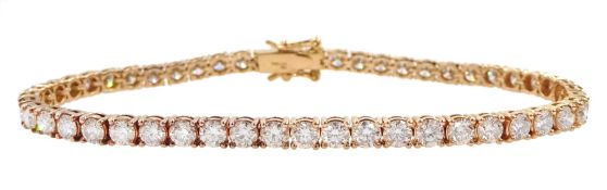 18ct rose gold round brilliant cut diamond bracelet