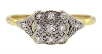 Early 20th century 9ct gold old cut diamond ring