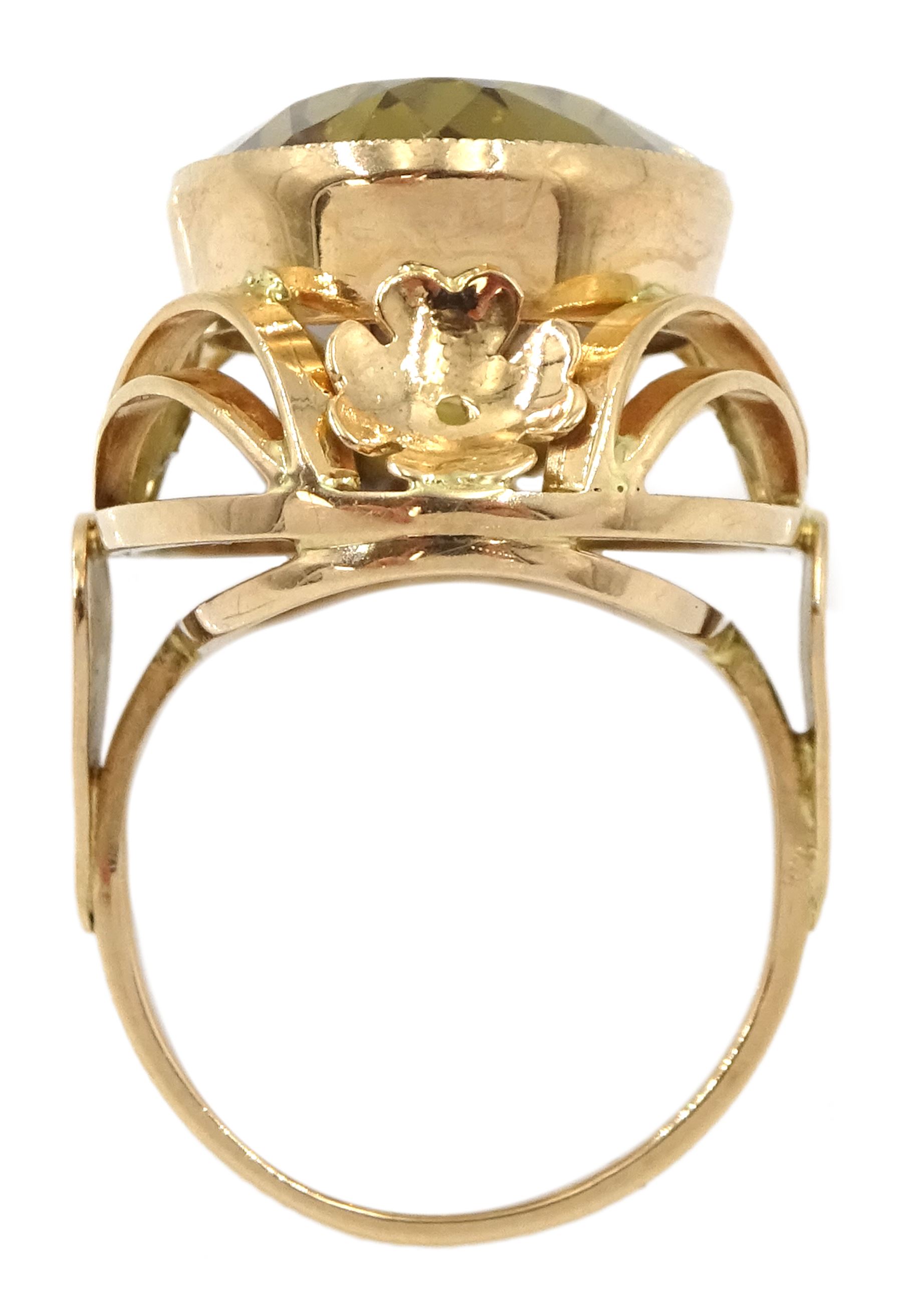 14ct rose gold large single stone oval citrine ring - Image 4 of 4