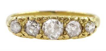 18ct gold five stone old cut diamond ring