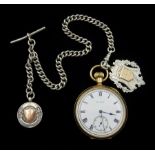 Early 20th century gold-plated keyless lever pocket watch by Elgin