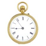 Victorian 18ct gold open face keyless lever pocket watch by L.N. Hobday & Co