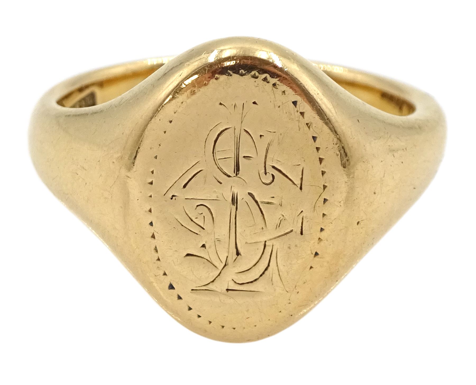 Edwardian 18ct gold signet ring