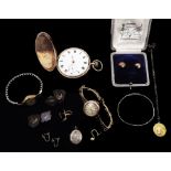 9ct gold watches including Early 20th century full hunter lever pocket watch