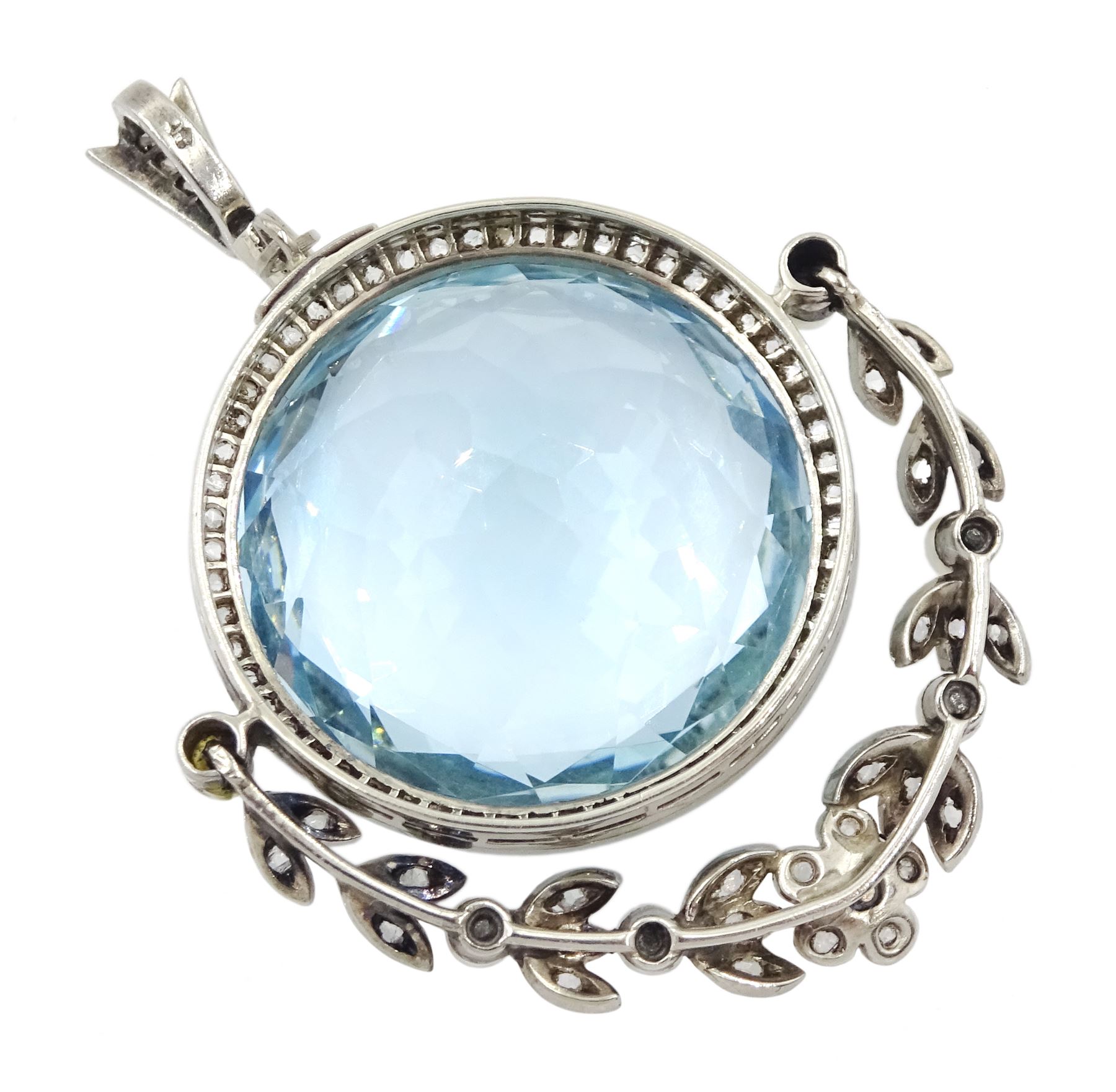 Early 20th century silver and platinum aquamarine - Image 6 of 7