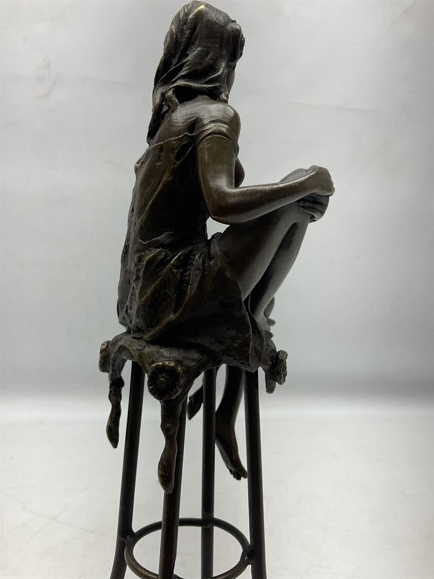 Art Deco style bronze modelled as a female figure - Image 8 of 9