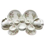 Royal Doulton Apple Blossom pattern tea service for twelve