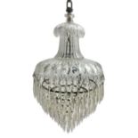 Early 20th century dome top glass chandelier