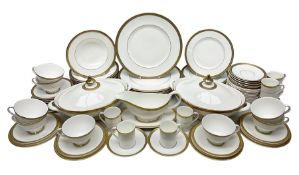 Royal Doulton Royal Gold pattern tea and dinner service for eight