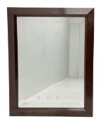 Railway interest - rectangular wall mirror with mahogany frame